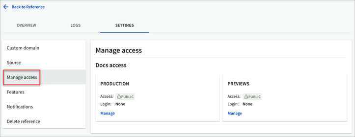 Hide manage access options